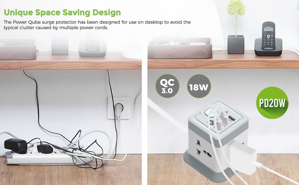 UltraProlink Power Qube Surge Protector UM1050U — surge protector power cube - product photo 2