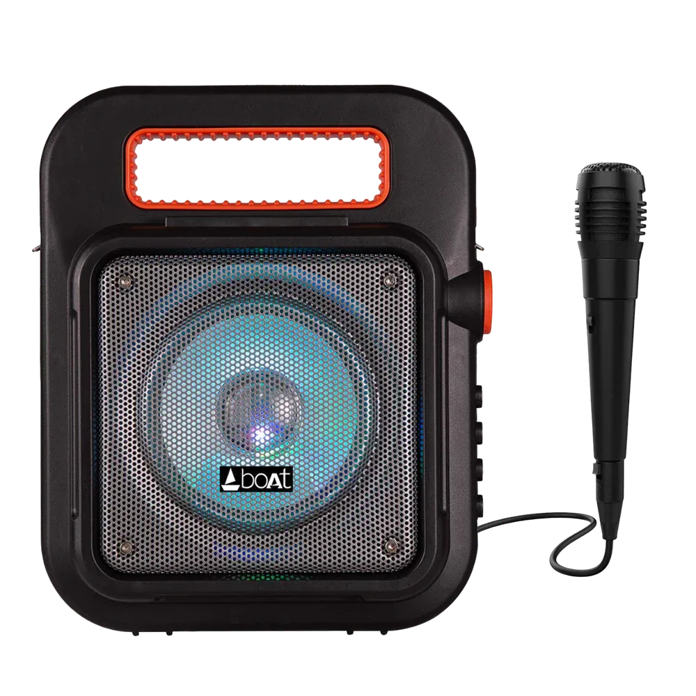 boAt PartyPal 23 Black 15W Portable Bluetooth Party Speaker with Mic - front view