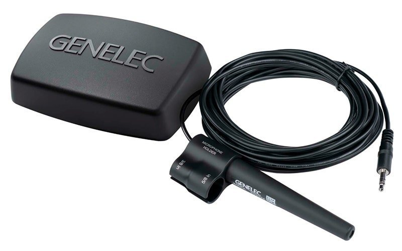 Genelec GLM SAM Calibration Kit - calibration kit case, microphone and cable, top view