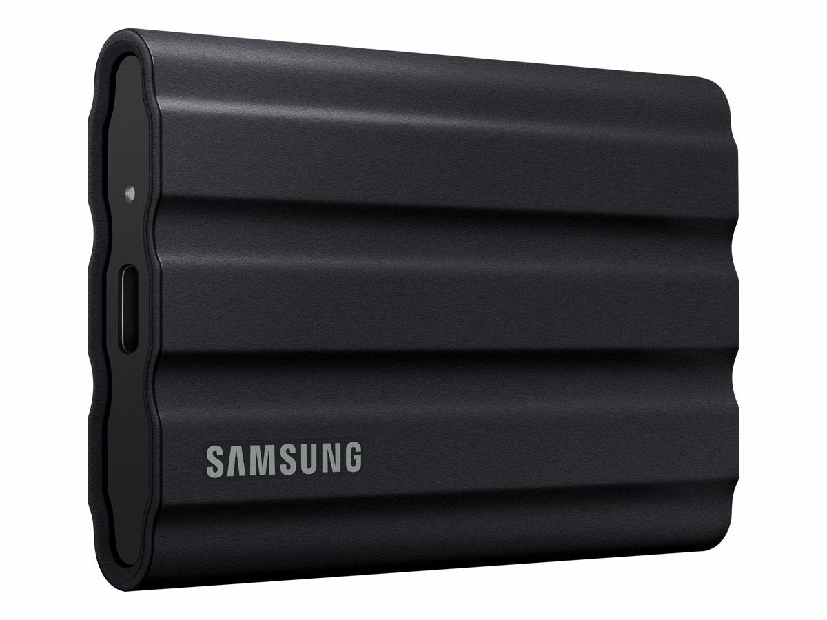 Samsung T7 Shield Portable SSD 1TB - side and front view
