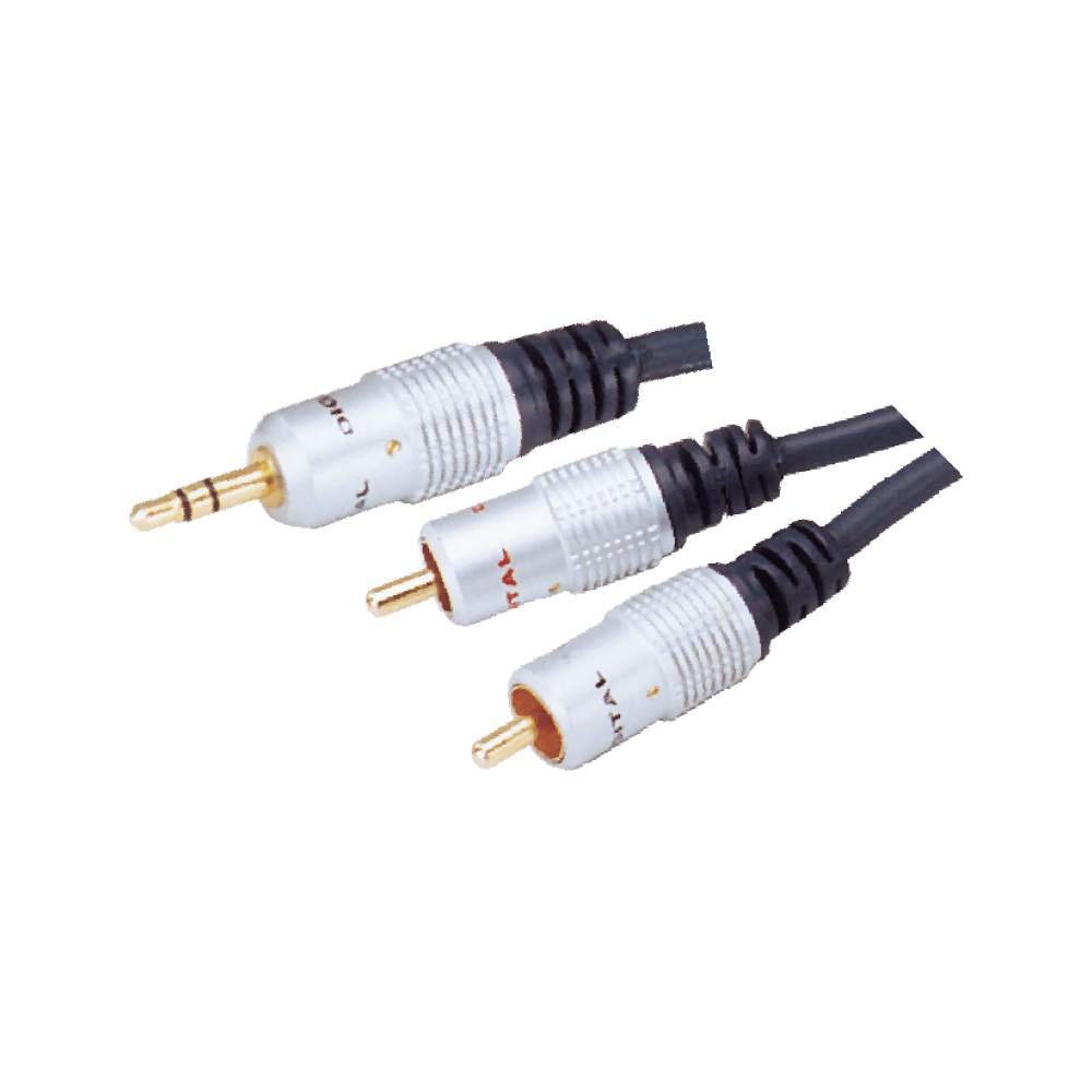1111 Mx Stereo 3.5mm To 2 Rca Plug Cord (gold Plated Tip) – 1.5 Meters - Image 1