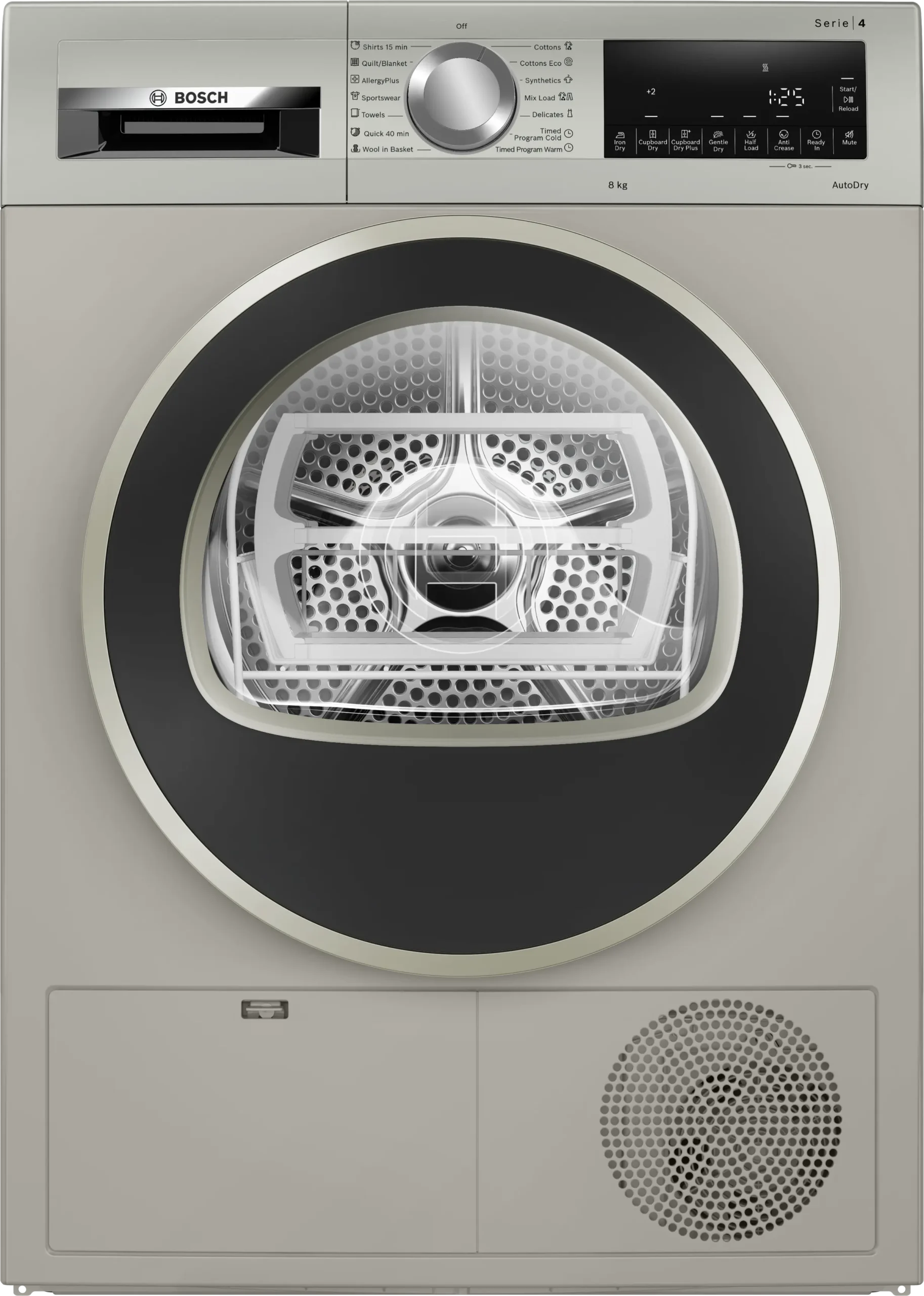 Bosch WPG23108IN Series 4 8kg Condenser Tumble Dryer - Silver Inox