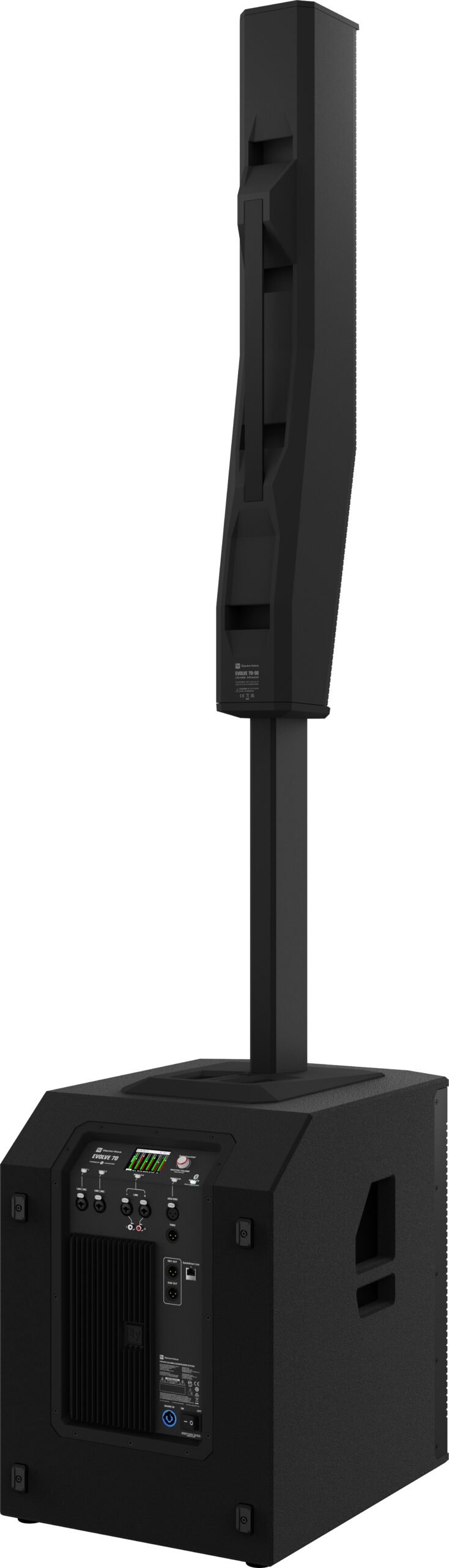 Electro-Voice EVOLVE 70 - assembled rear, EVOLVE 70 label and rear panel visible, black