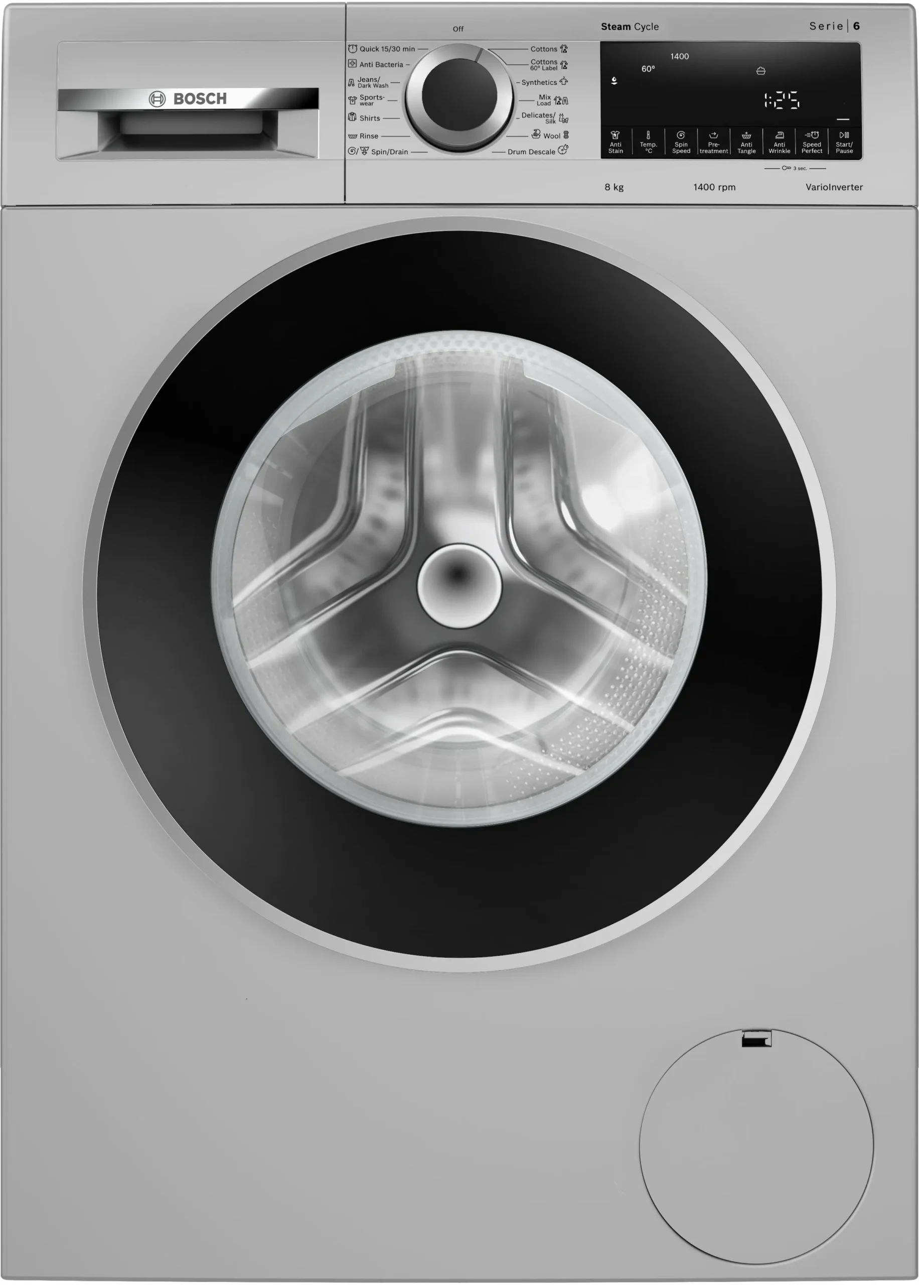 Bosch WGA1340SIN Series 6 8kg Fully Automatic Front Load Washing Machine - Silver