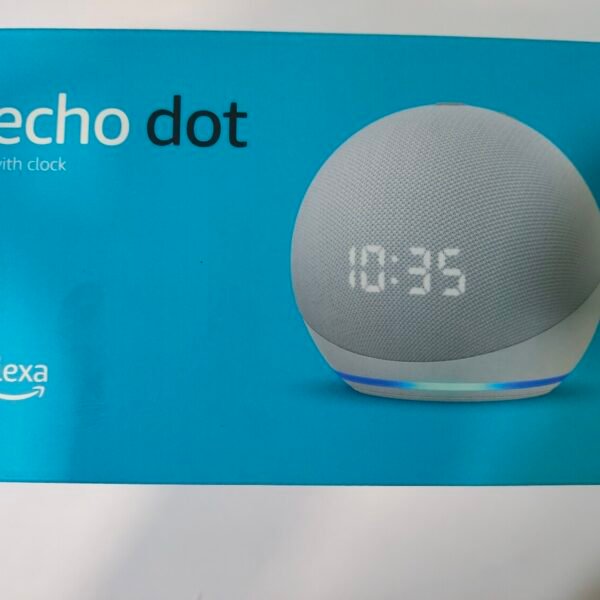 Amazon Echo Dot 4th Gen With Clock Glacier White Smart Speaker
