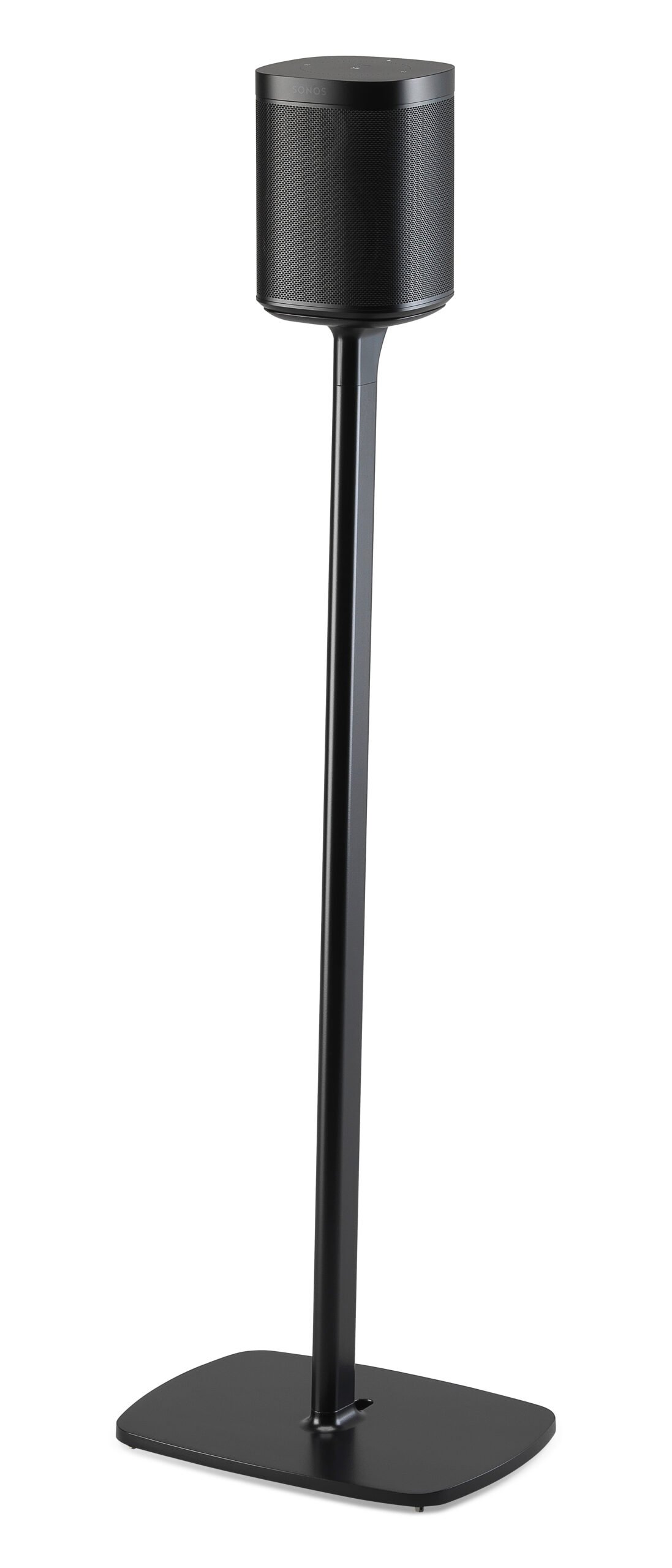 Flexson Floor Stand for Sonos One Black close-up with black Sonos One