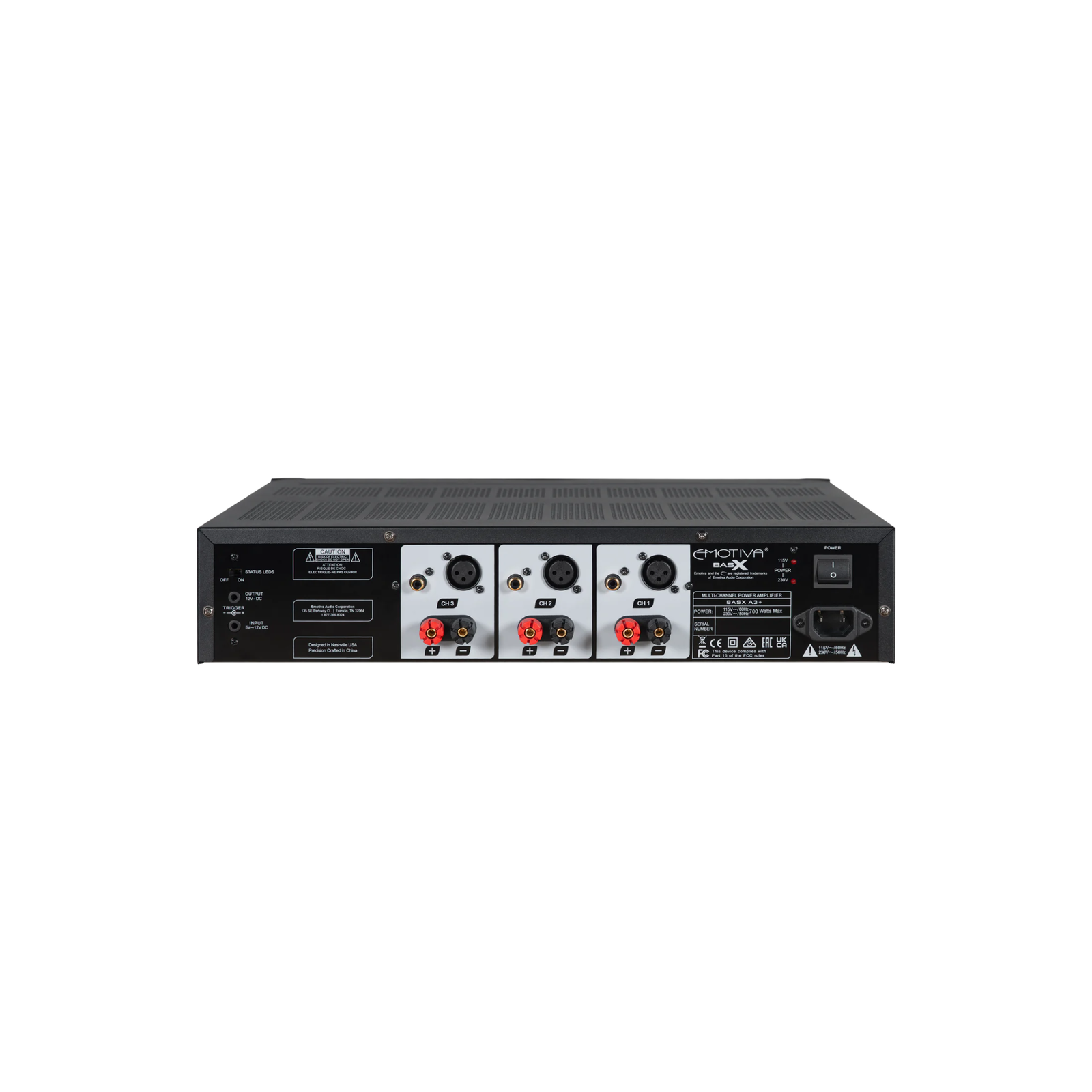 Emotiva BasX A3+ 3-channel stereo power amplifier - product photo 3