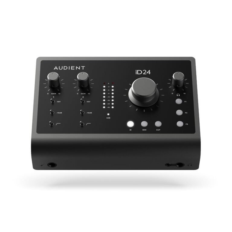 Audient ID24 10-in/14-out Usb-c Audio Interface With 3 Year Warranty 24-bit/96khz Resolution, 2 Mic Preamps, Instrument Input, 16-channel Adat I/o, Dsp Mixer, And Dual Headphones Output - Mac/pc