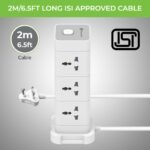 Ultraprolink 16 In 1 Tower Extension Board | Surge Protector & Spike Guard | 12 Ac Sockets (2500w) +2 Usb-a +2 Type C Port 3.4a-17w | 2m Isi Cable Power Strip For Home | Power Tower 12 | Um1190u - Image 3