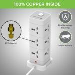 Ultraprolink 16 In 1 Tower Extension Board | Surge Protector & Spike Guard | 12 Ac Sockets (2500w) +2 Usb-a +2 Type C Port 3.4a-17w | 2m Isi Cable Power Strip For Home | Power Tower 12 | Um1190u - Image 4