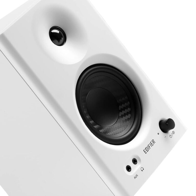 Edifier MR4 Powered Studio Monitor 2.0 Speakers 42 Watts (White) - Auxiliary