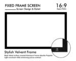 Big Vue 133 Inches Fixed Frame Projector Screen 16:9 Diagonal Active 3d 4k Ultra Hd Projector Screen For Classroom, Office & Home Theater (133 Inch, White) - Image 3