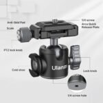 Ulanzi U-80L Ball Head Tripod - 360 Degree Panoramic, Arca Quick Release, Cold Shoe, 10kg Load - Image 6