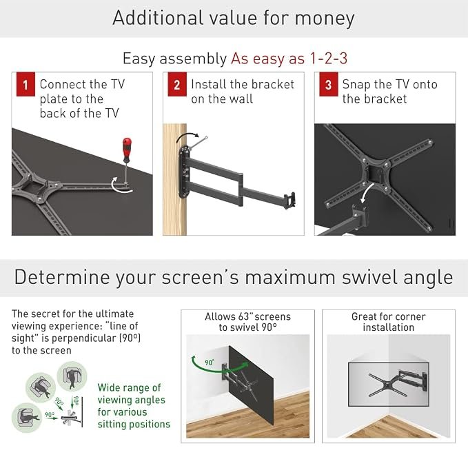 Barkan Full-Motion TV Wall Bracket - Image 3