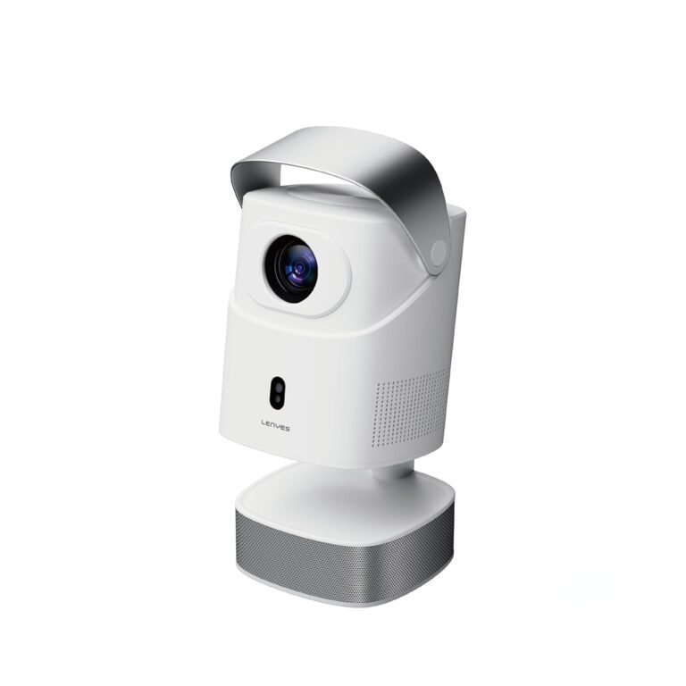 Lenyes LPR01 Smart Portable Projector | Android Tv Built-in | Auto Focus & Keystone Correction | 720p Hd | 3 W Speaker | Ceiling Projection With 90� Tilt | Wi-fi + Bluetooth Compact Design