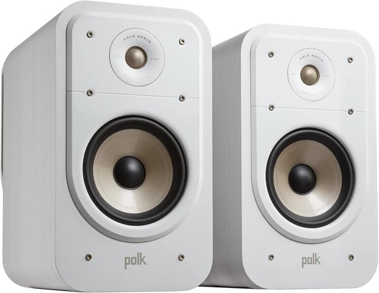 Polk Signature Elite ES20 Surround Sound Speakers - Hi-res Audio Certified, Dolby Atmos & Dts:x Compatible, 1" Tweeter & 4" Woofer, Power Port Technology For Bass (pair, Elegant White)