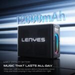 Lenyes S861 80w (150w Peak) Bluetooth Party Speaker, 2 Rechargeable Wireless Mics, 12000mah Battery, Rgb Lights, Tws Stereo, Bluetooth 5.0, Usb Tf Aux Pendrive, Karaoke Speaker, Black - Image 2