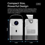Lenyes Lpr01 Smart Portable Projector | Android Tv Built-in | Auto Focus & Keystone Correction | 720p Hd | 3 W Speaker | Ceiling Projection With 90° Tilt | Wi-fi + Bluetooth Compact Design - Image 9
