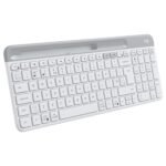 Logitech K580 Slim Multi-device Wireless Keyboard – Bluetooth/receiver, Compact, Easy Switch, 24 Month Battery, Win/mac, Desktop, Tablet, Smartphone, Laptop Compatible - White