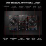 Pioneer Ddj-flx10 4-channel Professional Dj Controller - Black Bundle With Case, Laptop Stand, Headphones, Xlr Microphone Cable, And Austin Bazaar Polishing Cloth - Image 6