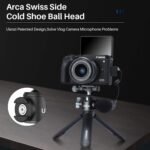 Ulanzi U-80L Ball Head Tripod - 360 Degree Panoramic, Arca Quick Release, Cold Shoe, 10kg Load - Image 2
