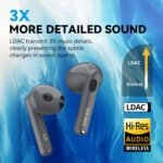 Edifier W320tn Adaptive Active Noise Cancelling Earbuds, Ldac & Hi-res Audio Wireless, 6 Microphones Ai Call Noise Cancellation, In Ear Detection, App Control, Fast Charge, Ip54, Bluetooth 5.3 - Gray - Image 3