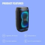Jbl Partybox 130 Portable Party Speaker With 200w Pro Sound, Ai Sound Boost, Futuristic Lightshow, 15 Hrs Playtime, Auracast, Dual Mic & Guitar Inputs, Optical Input For Tv, Ipx4 Splashproof, Black