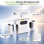 Ultraprolink Sonic Vibe | Dual Wireless Lavalier Collar Mic With Charging Case |type-c Receiver |anc & Echo| 15h Use Time, 164’ Ft Range For Youtube, Vlogs, Podcasts| Um1215| White