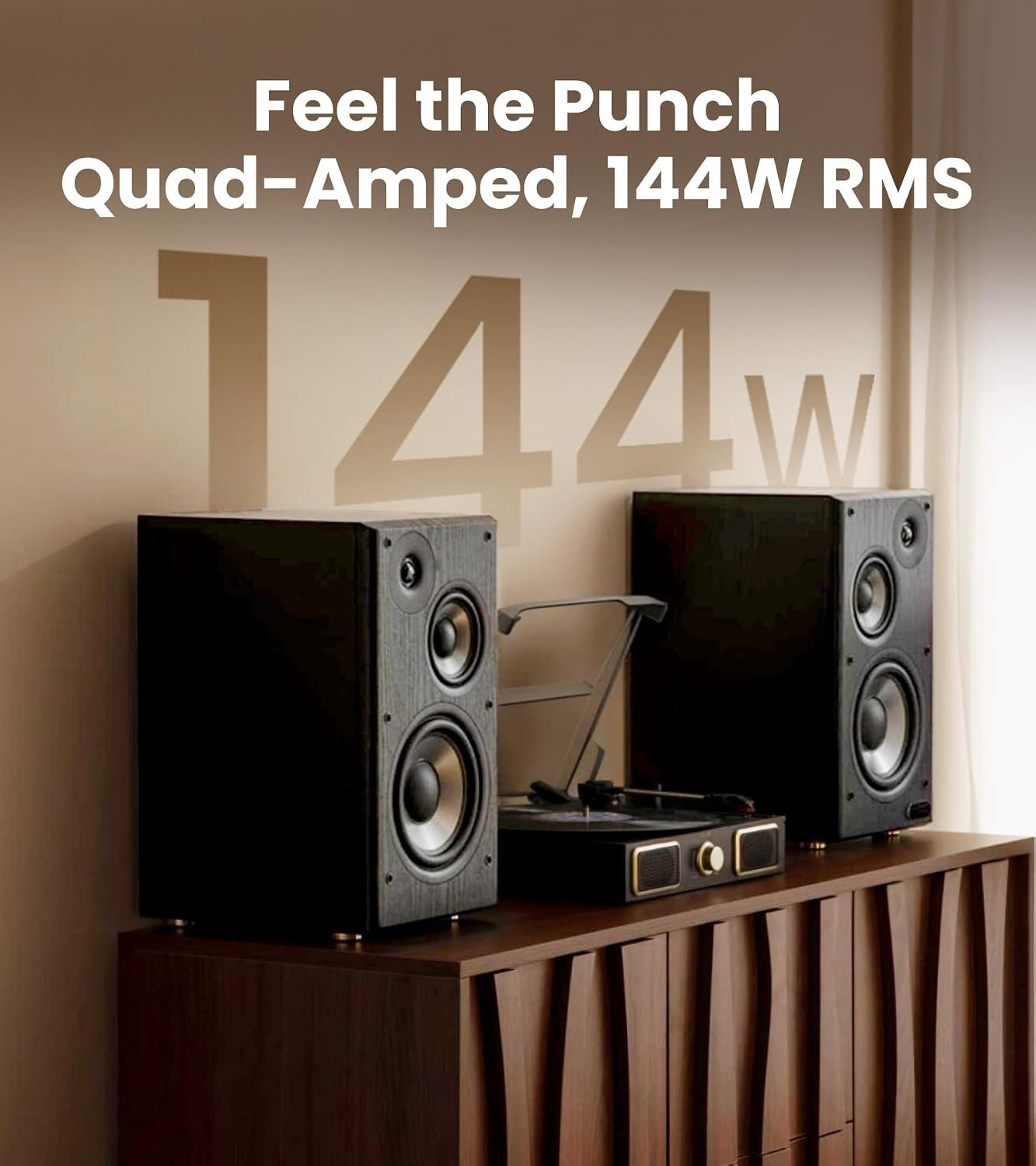 Edifier R2750DB MKII 3-Way Powered Bookshelf Speakers, 144W RMS, Black - Image 2
