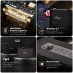 Lenyes S877 Portable Bluetooth Speaker, 200w Peak Power, 2 Wireless Mics, Bluetooth 5.3, Rgb Lights, Tws Stereo, 4500mah Battery, 10hr Playtime, Aux, Tf, Usb, Hdmi, For Parties And Karaoke, Beige - Image 2