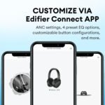 Edifier Wh700nb Active Noise Cancelling Headphones - 68h Playtime - Ai Call Noise Cancellation - Dual Device Connection - Lightweight & Foldable Design - Fast Charge - Bluetooth 5.3 - Black - On Ear - Image 8