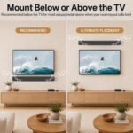 Wall Mount For Sonos Beam Soundbar Sturdy Metal Mounting Bracket Compatible With Sonos Beam Sound Bar Tv Wall Mounts, Black - Image 5
