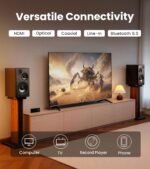 Edifier R2750db Mkii Powered Bookshelf Speakers, 144w 3-way Active Studio Monitor With Sub Out, Hi-res Audio, Bluetooth 6.0 With Ldac, Hdmi/optical/coaxial For Turntable, Pc, Home Audio - Walnut - Image 6