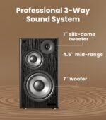 Edifier R2750db Mkii Powered Bookshelf Speakers, 144w 3-way Active Studio Monitor With Sub Out, Hi-res Audio, Bluetooth 6.0 With Ldac, Hdmi/optical/coaxial For Turntable, Pc, Home Audio - Walnut - Image 3