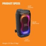 Jbl Partybox 330, Portable Bluetooth 280w Party Speaker, Ai Sound Boost, Futuristic Light Show, Multispeaker Connection By Auracast, Telescopic Handle & Wheels, Dual Guitar & Mic Inputs (black) - Image 4
