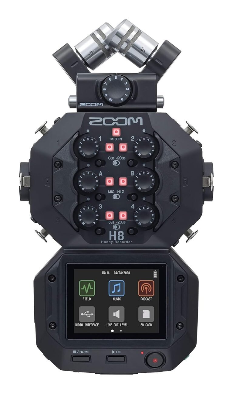 Zoom H8 12-track Portable Recorder, Stereo Microphones, 6 Inputs, Touchscreen Interface, Usb Audio Interface, Battery Powered, For Stereo/multitrack Audio For Video, Podcasting, And Music