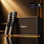 Lenyes S877 Portable Bluetooth Speaker, 200w Peak Power, 2 Wireless Mics, Bluetooth 5.3, Rgb Lights, Tws Stereo, 4500mah Battery, 10hr Playtime, Aux, Tf, Usb, Hdmi, For Parties And Karaoke, Beige - Image 6