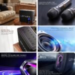 Lenyes S861 80w (150w Peak) Bluetooth Party Speaker, 2 Rechargeable Wireless Mics, 12000mah Battery, Rgb Lights, Tws Stereo, Bluetooth 5.0, Usb Tf Aux Pendrive, Karaoke Speaker, Black - Image 3