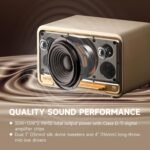 Edifier D32 Tabletop Wireless Speaker, Hi-res Audio Bluetooth Speaker, Portable Retro Combo Speaker, 60 Watts Rms, Bluetooth 5.3, 11-hour Playtime, White - Image 3