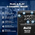Alto Professional Ts408-2000w 8" Powered Pa Speaker With 3 Channel Mixer, Bluetooth Streaming, Wireless Loudspeaker Linking, Dsp And Alto App - Image 5