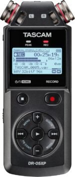 Tascam Dr-05xp 32-bit Float Portable Handheld Field Recorder And Usb-c Audio Interface — Digital Stereo Recording Of Music, Sound, Voice, Audio For Video And Podcasting