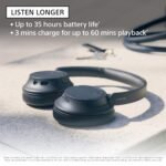 Sony Wh-ch720n Active Noise Cancellation Wireless Bluetooth Over Ear Headphones With Mic, Adaptive Sound Control, Quick Charge, Up To 35hrs Battery, Customized Eq- Black - Image 4