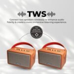 Aiwa Bluetooth Speaker With Powerfull Bass, Built-in Microphone, Portable Speaker With 9+ Hours Play Time, 40w Speaker, Type-c Charging | Rs-x 100 Natsukasii Pro (brown) - Image 3