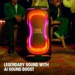 Jbl Partybox 330, Portable Bluetooth 280w Party Speaker, Ai Sound Boost, Futuristic Light Show, Multispeaker Connection By Auracast, Telescopic Handle & Wheels, Dual Guitar & Mic Inputs (black) - Image 2