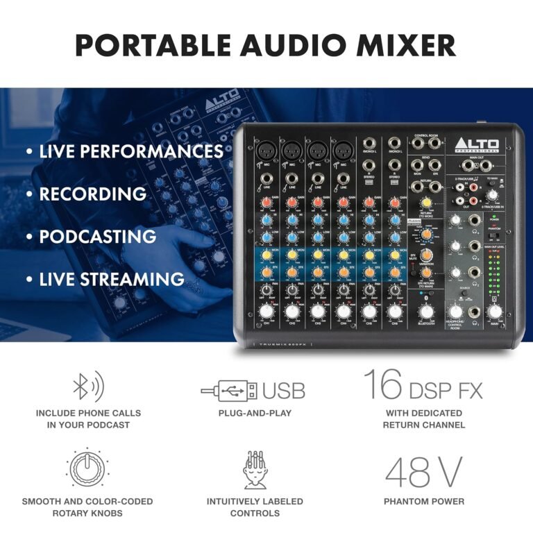 Alto TrueMix 800FX USB Mixer With Bluetooth And Effects