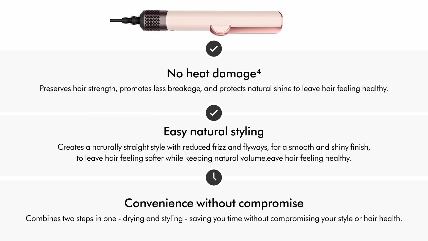 Dyson Airstrait HT01 Straightener (Ceramic Pink/Rose Gold) — wet-to-dry hair straightener - product photo 2