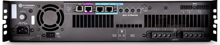 Crown DCi 4|600N 4-Channel 600W DriveCore Install Network Amplifier with BLU link - rear view