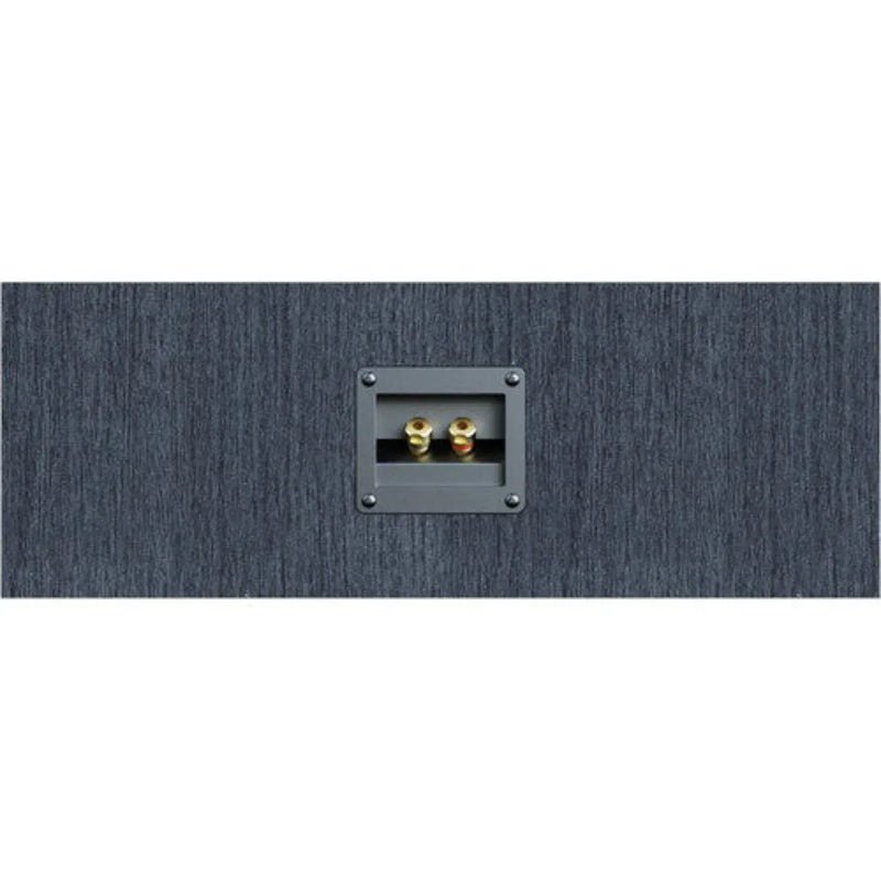 ELAC Debut 3.0 C6.3 Centre Speaker Black Brushed - rear view with binding posts, sealed cabinet, black