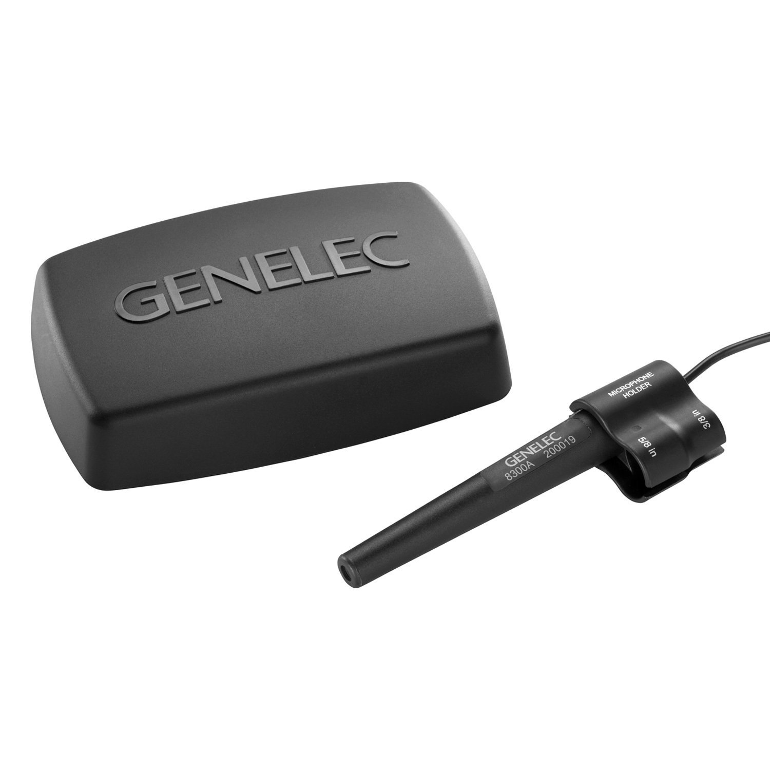Genelec GLM SAM Calibration Kit - calibration kit case and microphone, top view