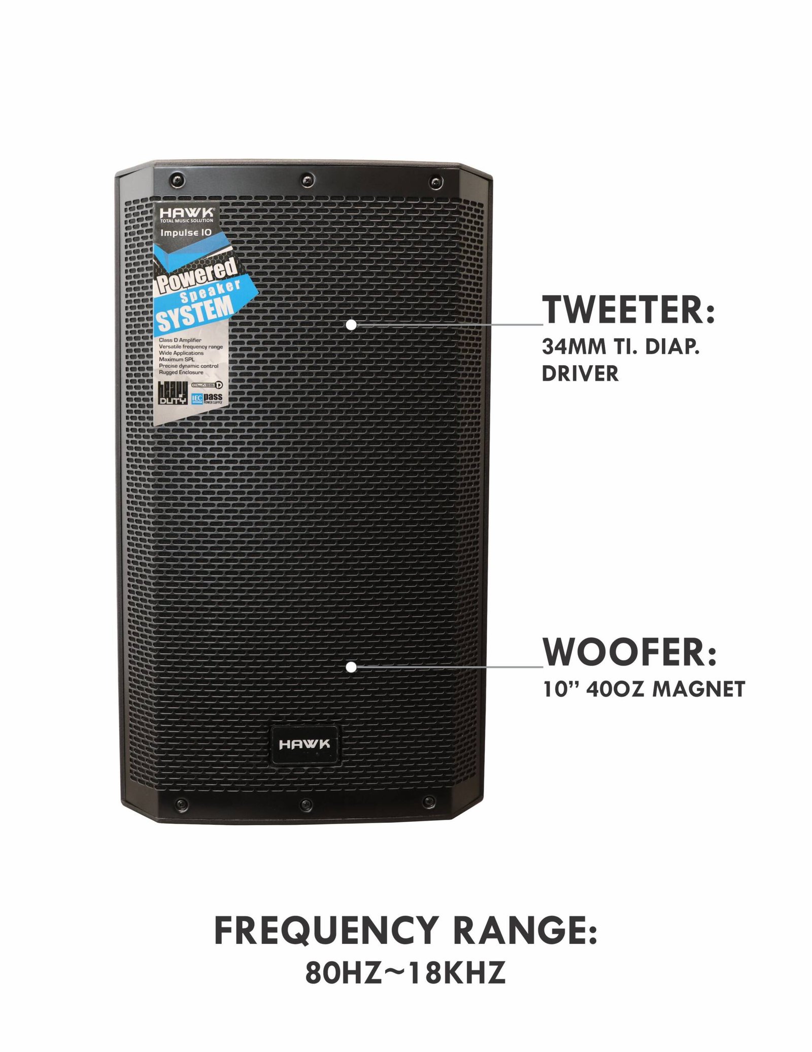 Hawk Impulse 10 Powered PA Speaker — PA speaker - product photo 3